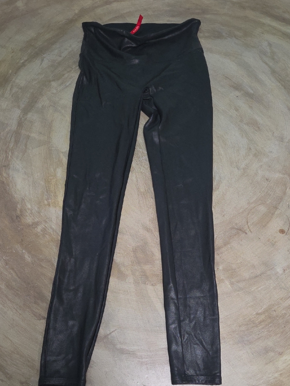 SPANX Black Leggings with Red Brand Tag